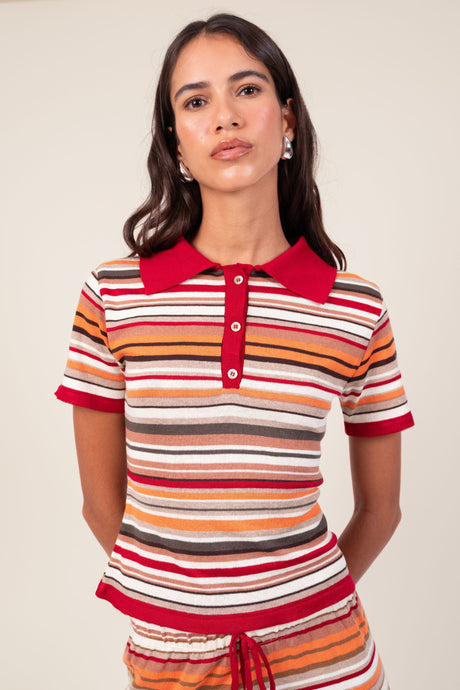 Camisa Listras Tricot Caena
