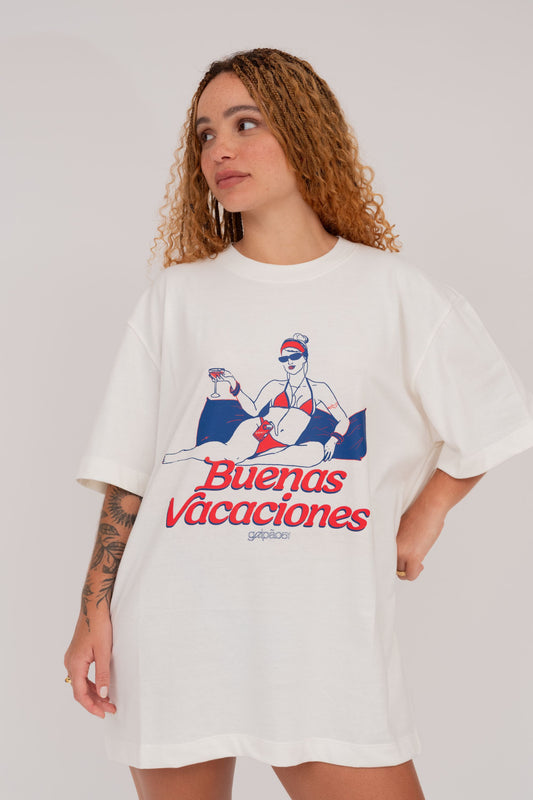 T-shirt Over Buenas Vacaciones
