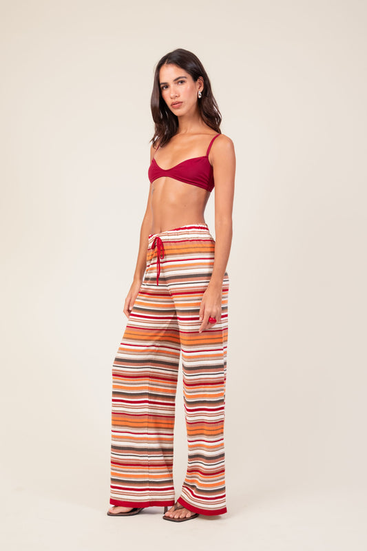 Calça Listras Tricot Caena