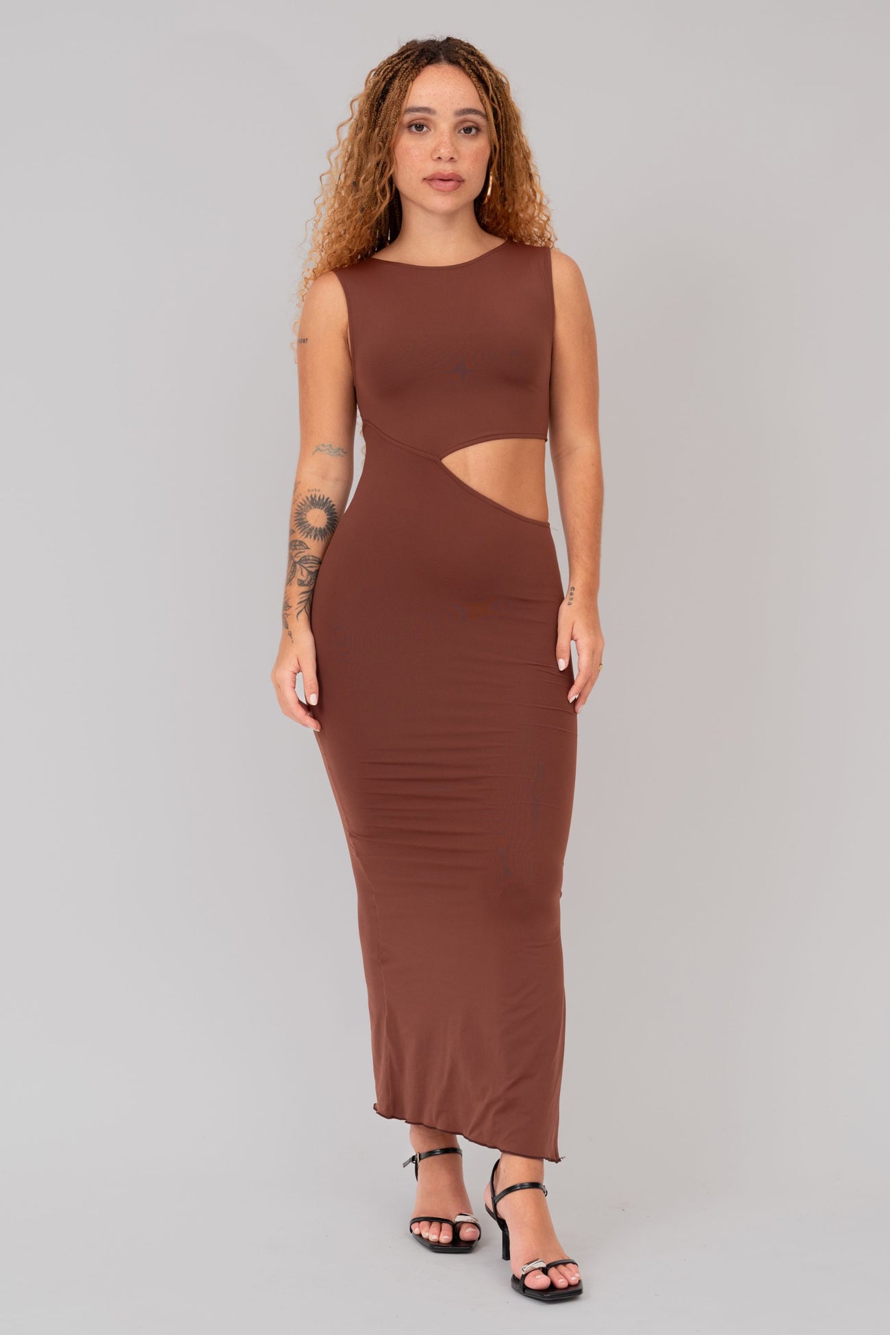 Vestido Assimétrico Café