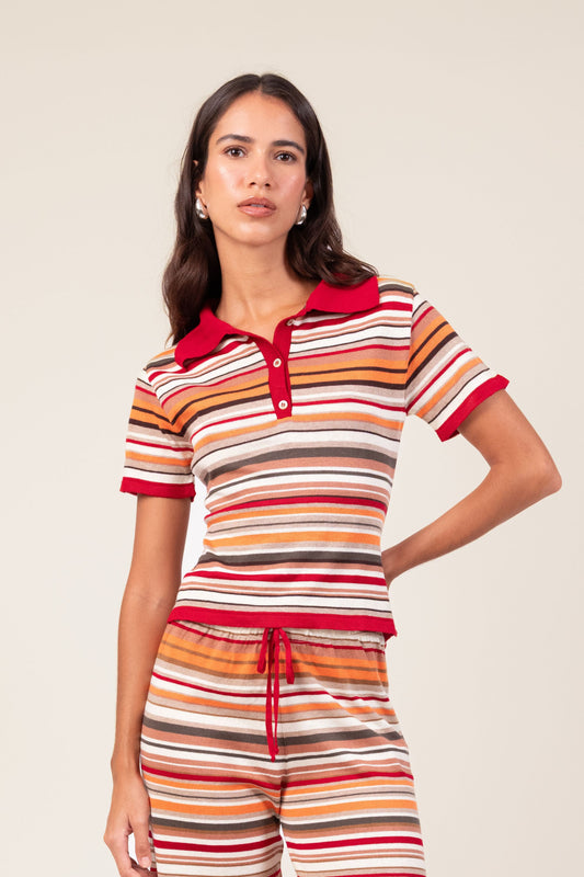 Camisa Listras Tricot Caena