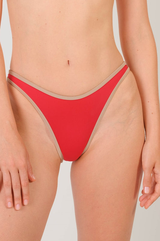 Calcinha Asa Delta Viés Vermelho