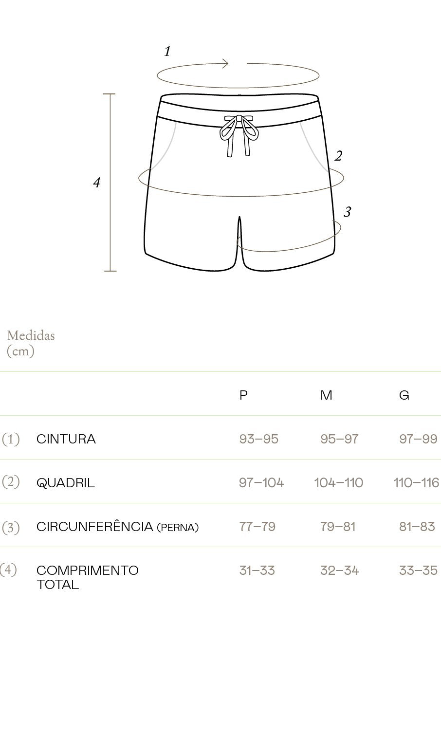 Tabela de Medidas