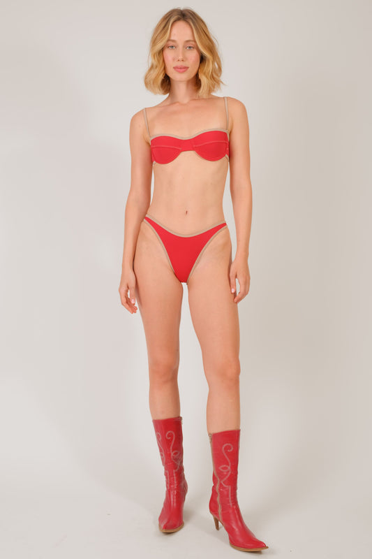 Biquíni Jami Viés Vermelho