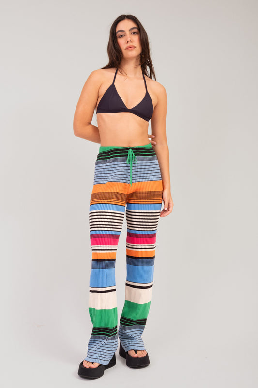 Calça Listras Tricot