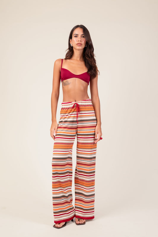 Calça Listras Tricot Caena