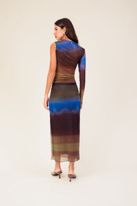 Blusa Tule Manga Floresta