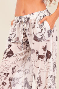Calça Crepe Cachorrada