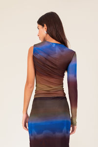 Blusa Tule Manga Floresta