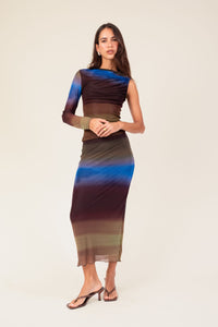 Blusa Tule Manga Floresta