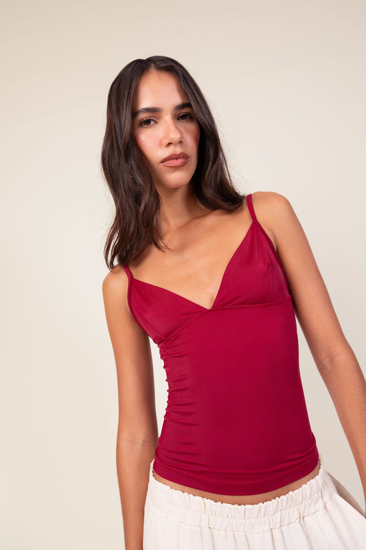 Blusa Decote Marsala