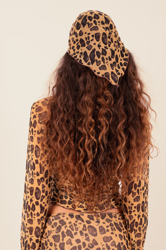 Mini Lenço Tule Onça