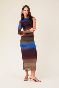 Blusa Tule Manga Floresta