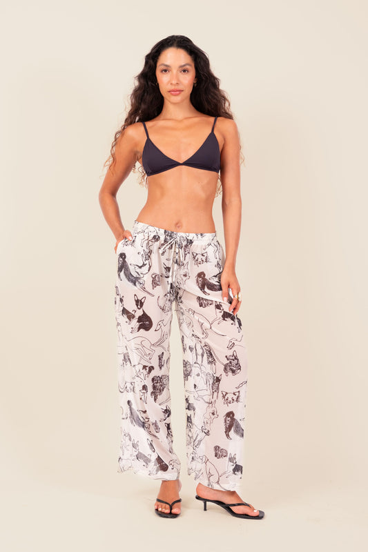 Calça Crepe Cachorrada