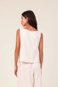 Blusa Laço Linho Off-White