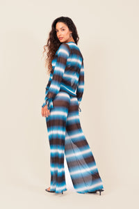 Blusa Franzida Tule Celeste