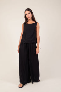 Blusa Laço Linho Preta