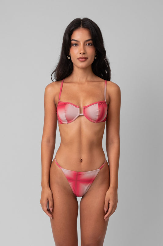 Biquíni Aro Xadrez Pink