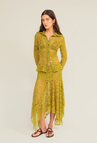 Blusa Botão Renda Moss