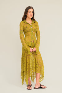 Blusa Botão Renda Moss