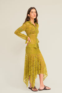 Blusa Botão Renda Moss