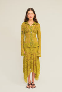 Blusa Botão Renda Moss