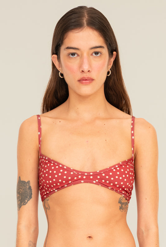 Top Ondas Poá Vermelho