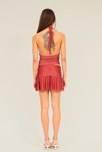 Blusa Halter Poá Vermelho