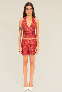Blusa Halter Poá Vermelho