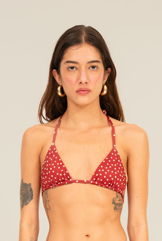 Top Minikini Poá Vermelho