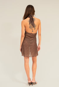 Vestido Jade Poá Marrom