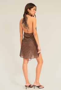 Vestido Jade Poá Marrom