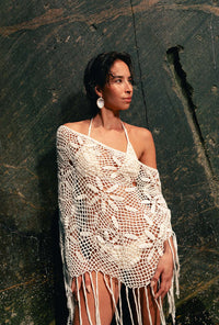 Poncho Crochet Flores